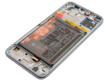 Pantalla Service Pack ips lcd negra con marco gris / plateado "breathing crystal" para Huawei p40 lite, jny-l21a, jny-l01a, jny-l21b, jny-l22a, jny-l02a, jny-l22b